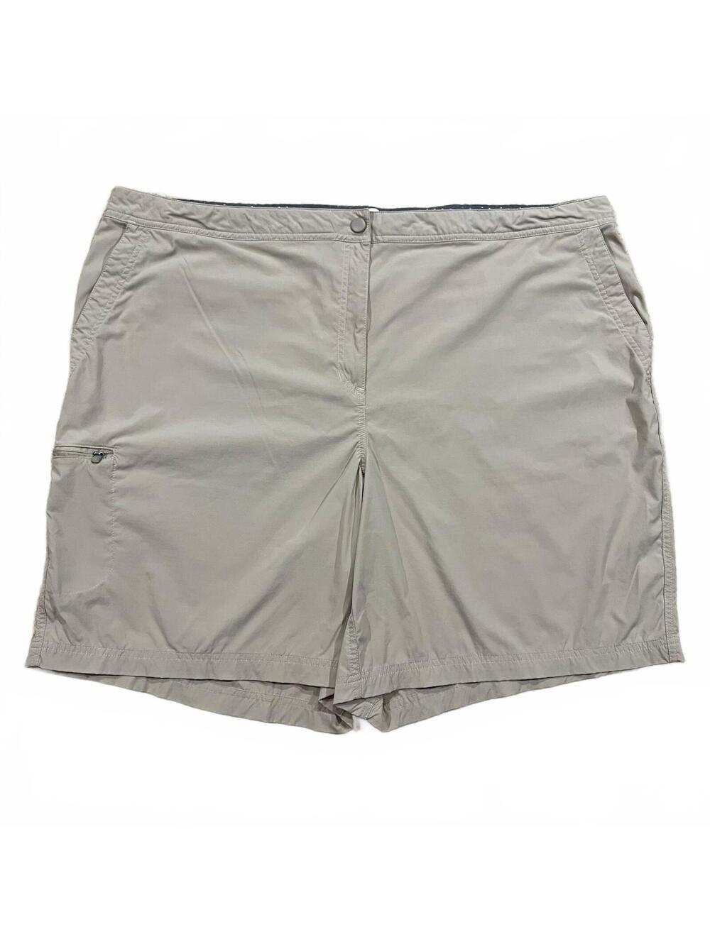 LL Bean Womens Comfort Trail Hiking Shorts Nylon Tan Size 24W